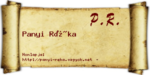 Panyi Réka névjegykártya